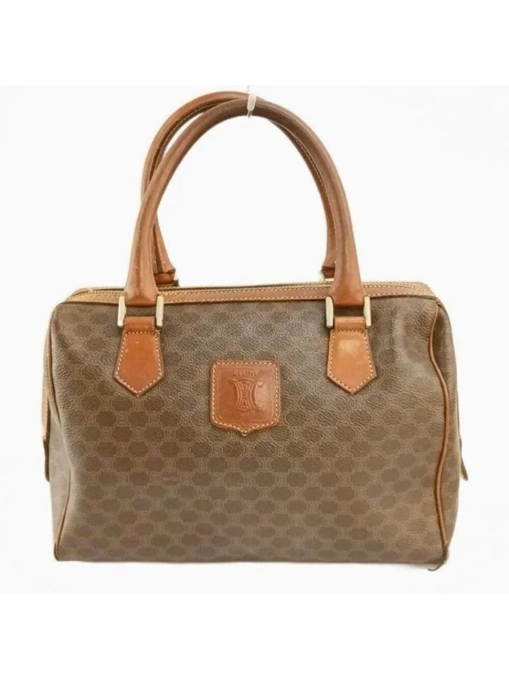 Celine Vintage Mini Boston Bag Leather Macadam All Over Print Triomphe Logo